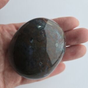 Bloodstone Palm Stone Polished Heliotrope Healing Crystal (123g/0.273lb)